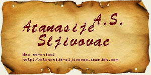 Atanasije Šljivovac vizit kartica